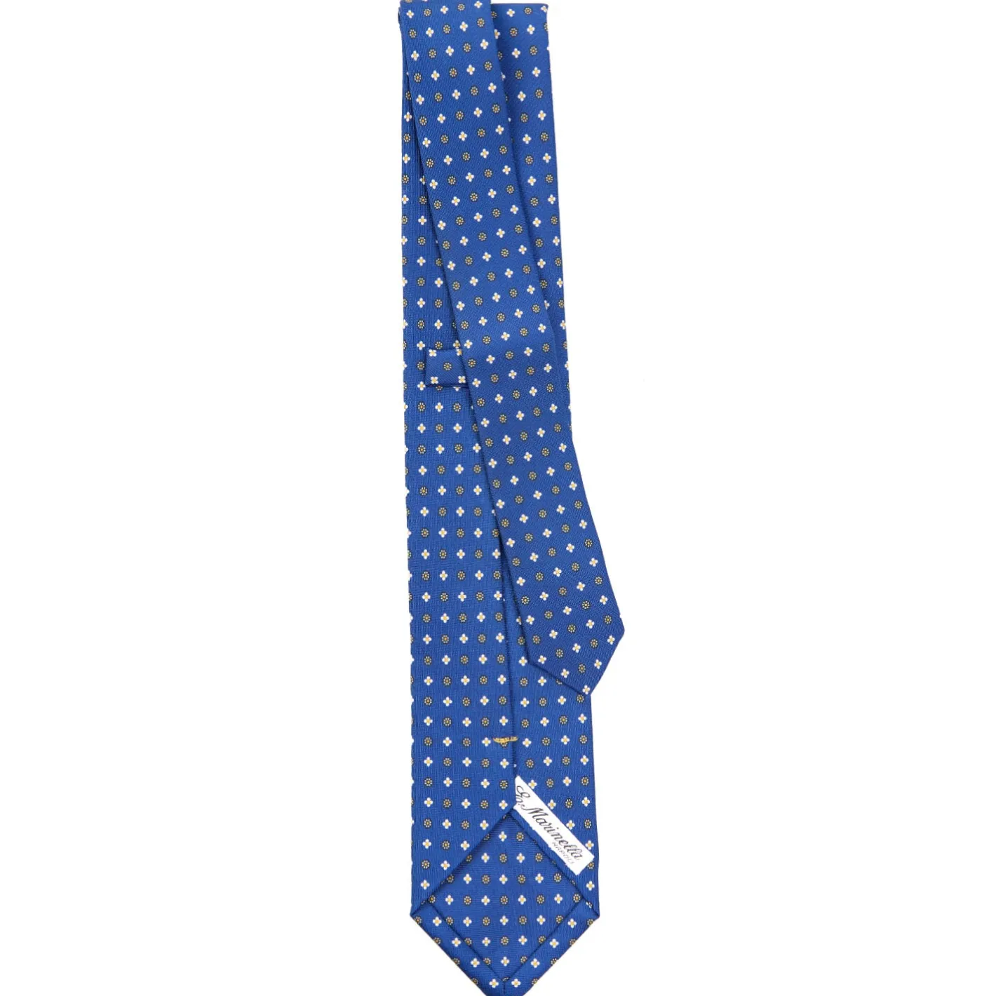 E.Marinella CRAVATTA SARTORIALE EXTRA LONG IN SETA BLUMicrofantasia fiore Discount