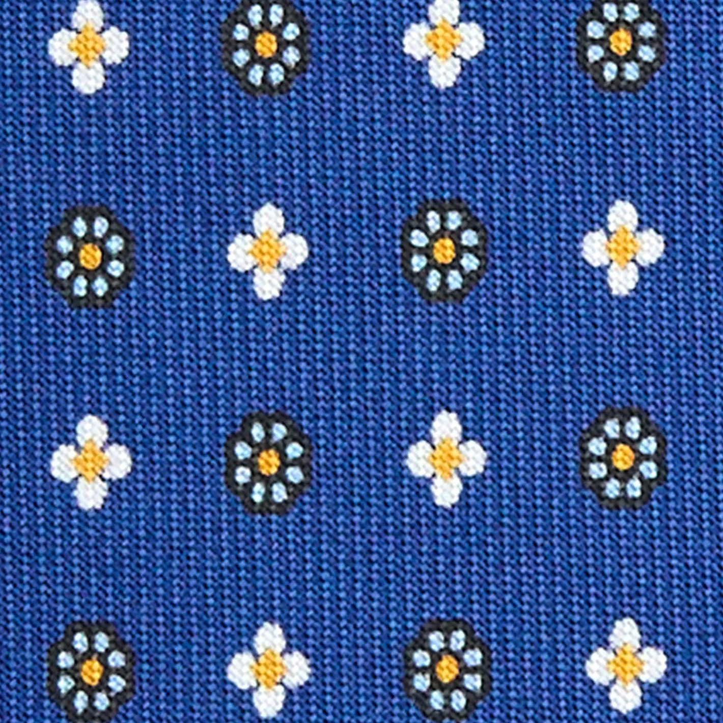 E.Marinella CRAVATTA SARTORIALE EXTRA LONG IN SETA BLUMicrofantasia fiore Discount