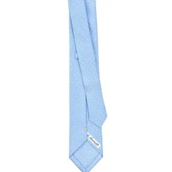 E.Marinella CRAVATTA SARTORIALE EXTRA LONG IN SETA AZZURRA Microfantasia fiore Hot