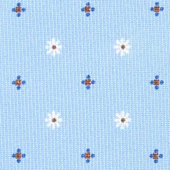 E.Marinella CRAVATTA SARTORIALE EXTRA LONG IN SETA AZZURRA Microfantasia fiore Online