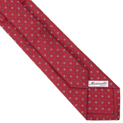 E.Marinella CRAVATTA SARTORIALE EXTRA LONG IN SETA BORDEAUX Microfantasia fiore Clearance