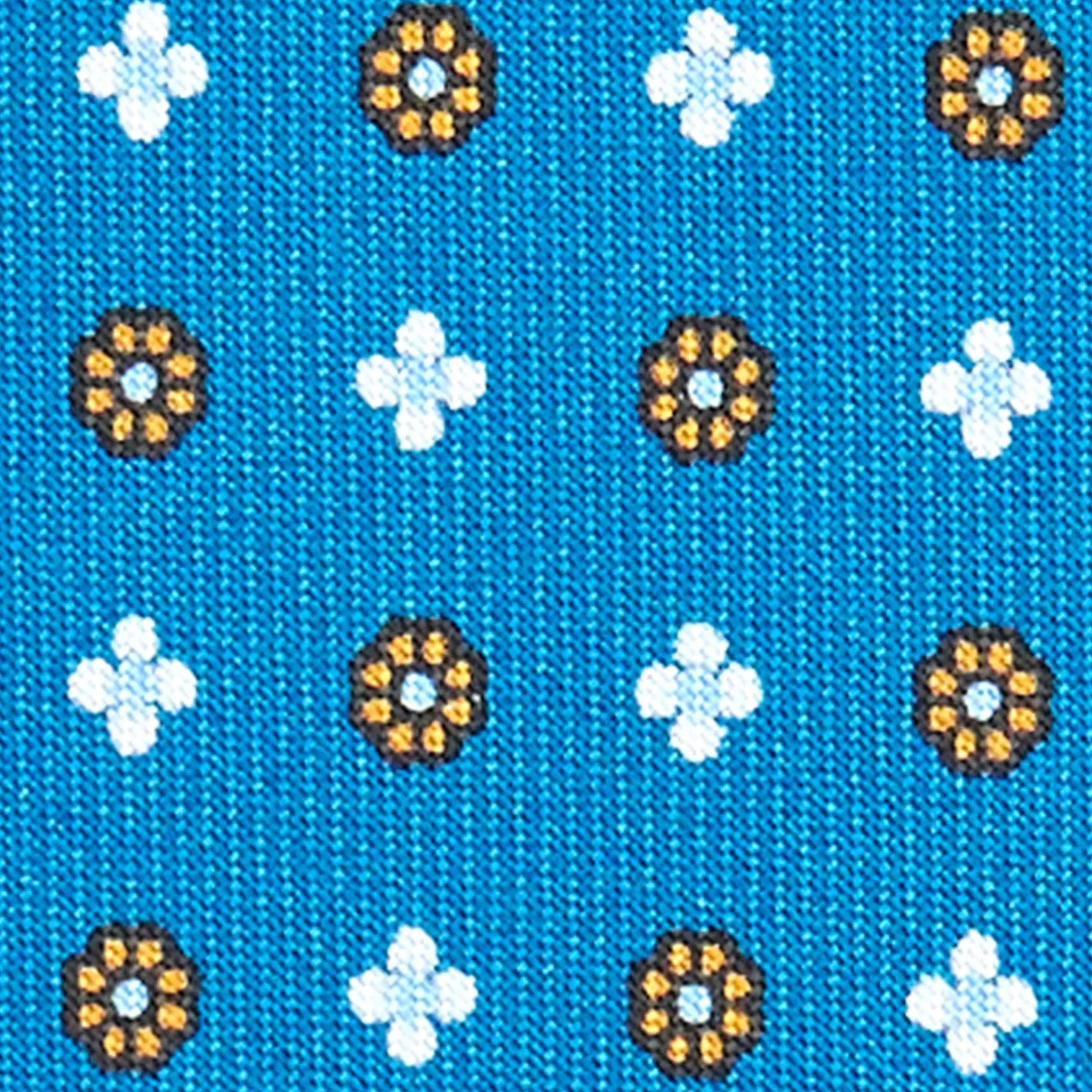 E.Marinella CRAVATTA SARTORIALE EXTRA LONG IN SETA BLU MEDIO Microfantasia fiore Outlet