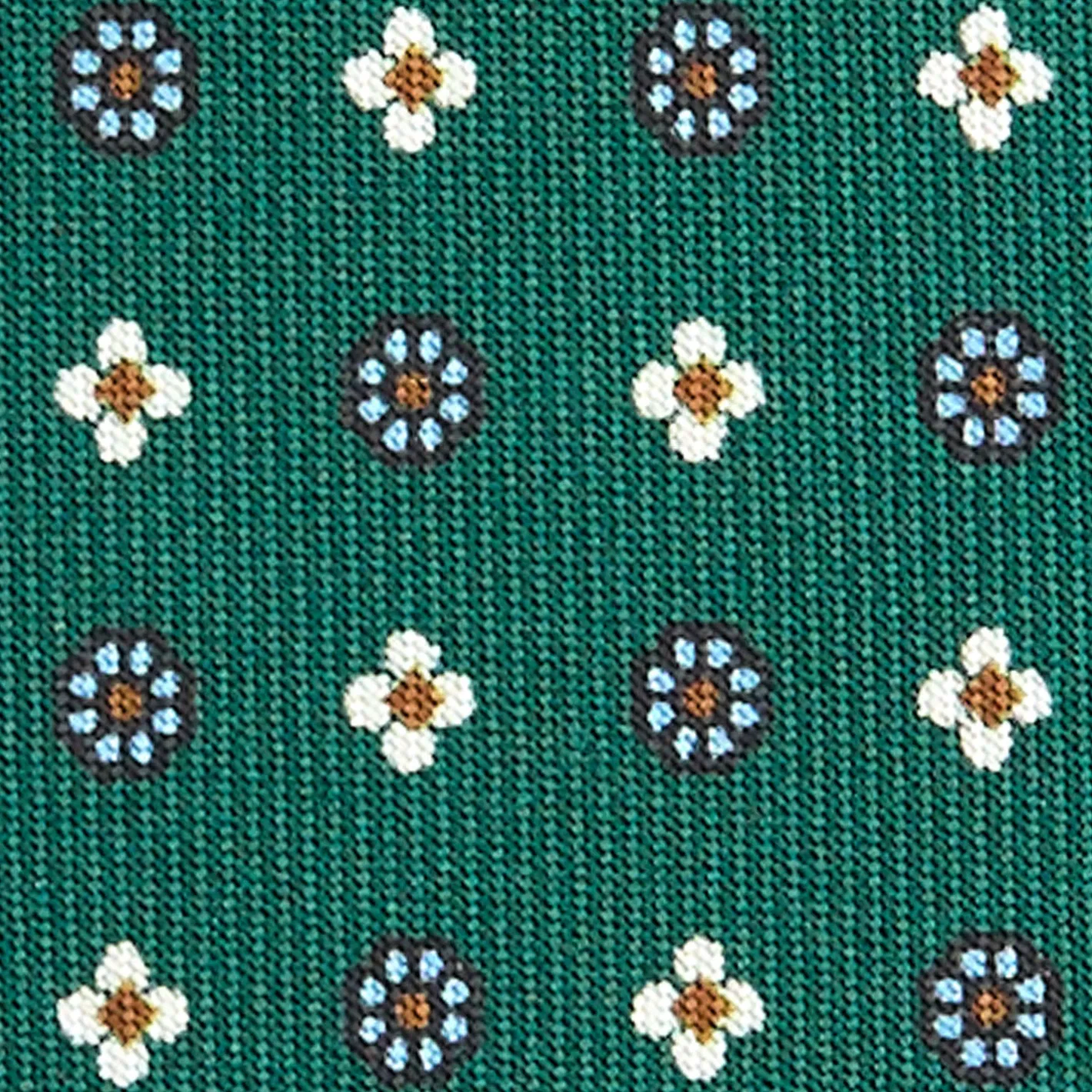 E.Marinella CRAVATTA SARTORIALE EXTRA LONG IN SETA VERDE SCURO Microfantasia fiore Sale