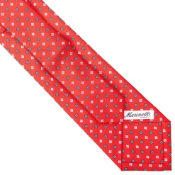 E.Marinella CRAVATTA SARTORIALE EXTRA LONG IN SETA ROSSA Microfantasia fiore Online