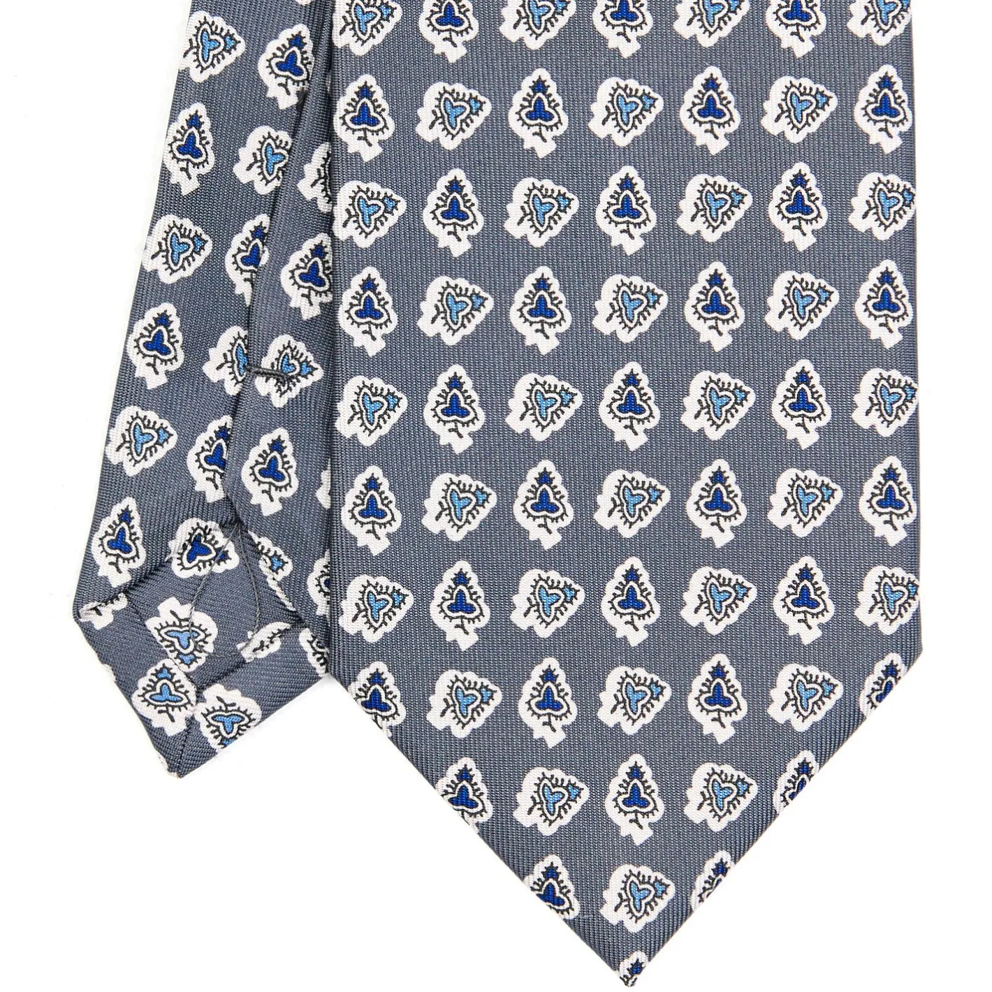 E.Marinella CRAVATTA SARTORIALE EXTRA LONG IN SETA GRIGIO SCURO Collezione heritage Outlet