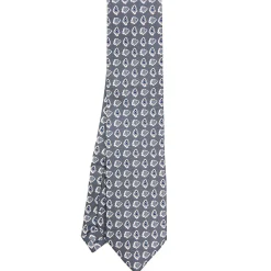 E.Marinella CRAVATTA SARTORIALE EXTRA LONG IN SETA GRIGIO SCURO Collezione heritage Outlet