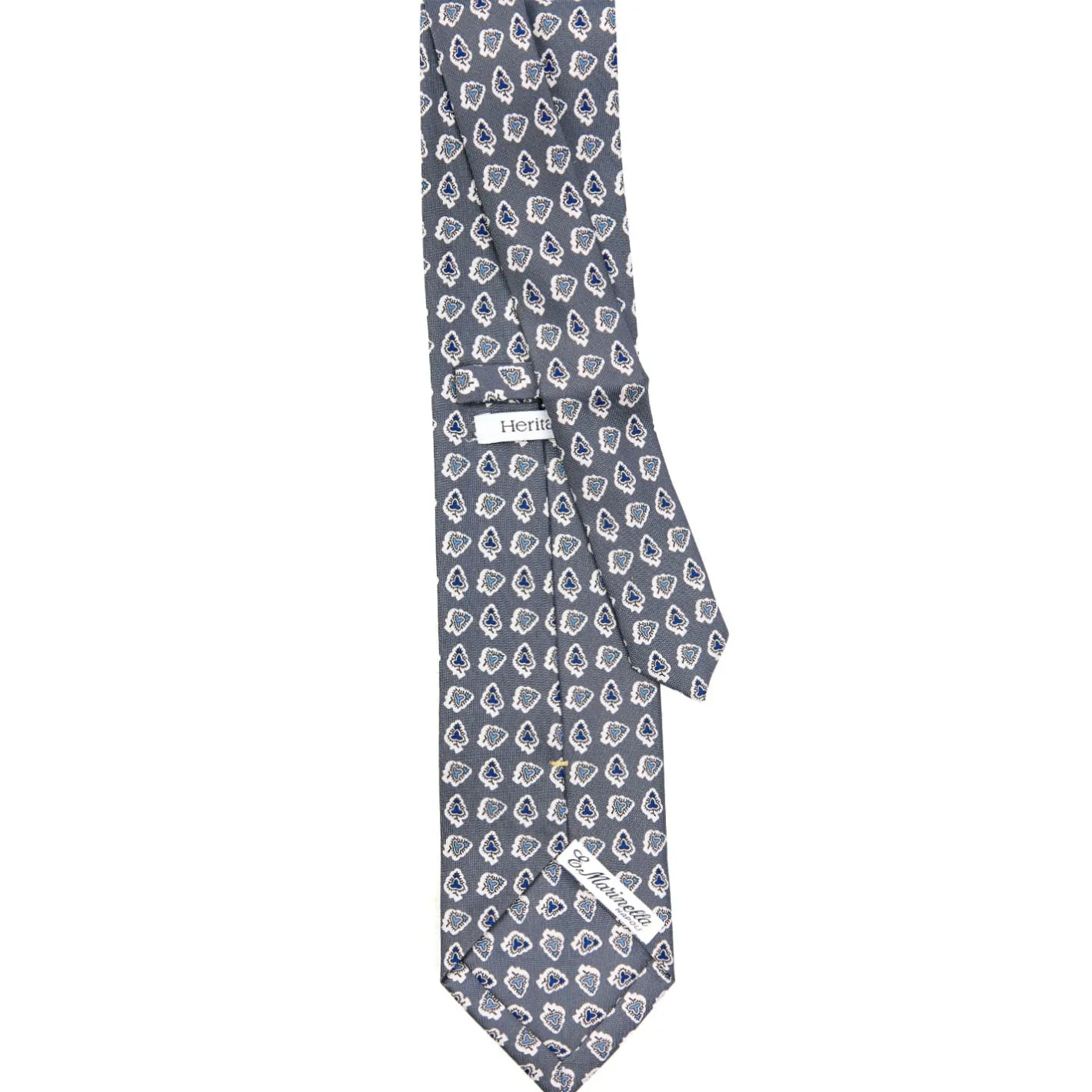 E.Marinella CRAVATTA SARTORIALE EXTRA LONG IN SETA GRIGIO SCURO Collezione heritage Outlet