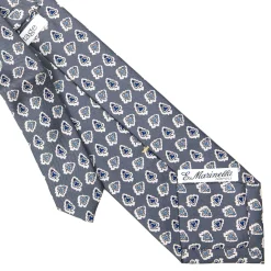 E.Marinella CRAVATTA SARTORIALE EXTRA LONG IN SETA GRIGIO SCURO Collezione heritage Outlet