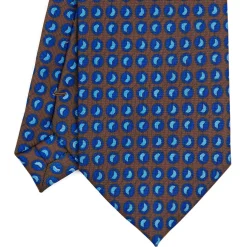 E.Marinella CRAVATTA SARTORIALE EXTRA LONG IN SETA MARRONE SCURO Collezione heritage Clearance