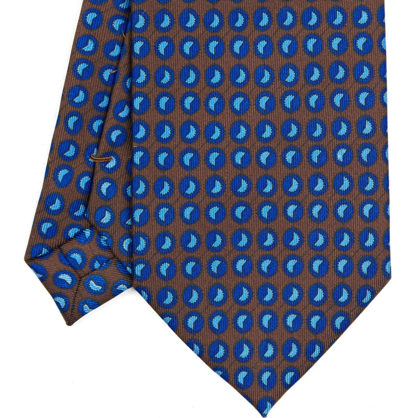 E.Marinella CRAVATTA SARTORIALE EXTRA LONG IN SETA MARRONE SCURO Collezione heritage Clearance