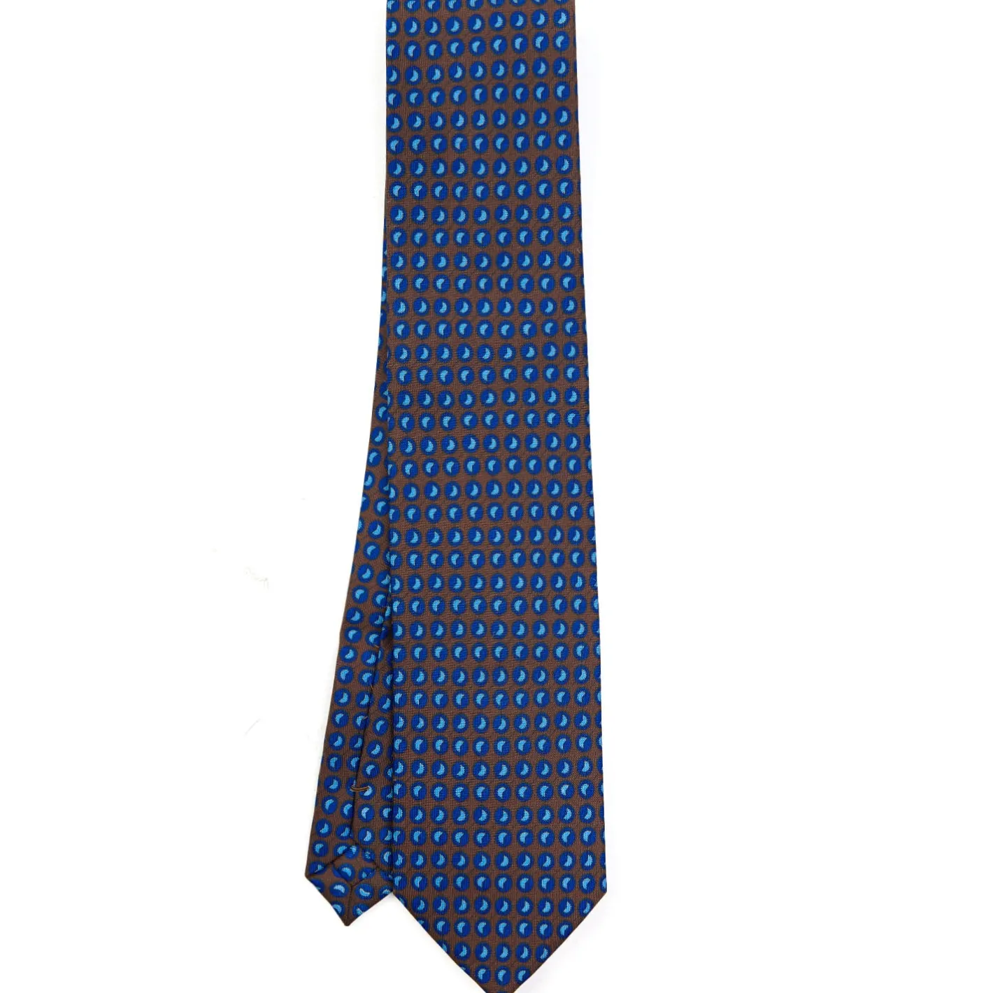 E.Marinella CRAVATTA SARTORIALE EXTRA LONG IN SETA MARRONE SCURO Collezione heritage Clearance