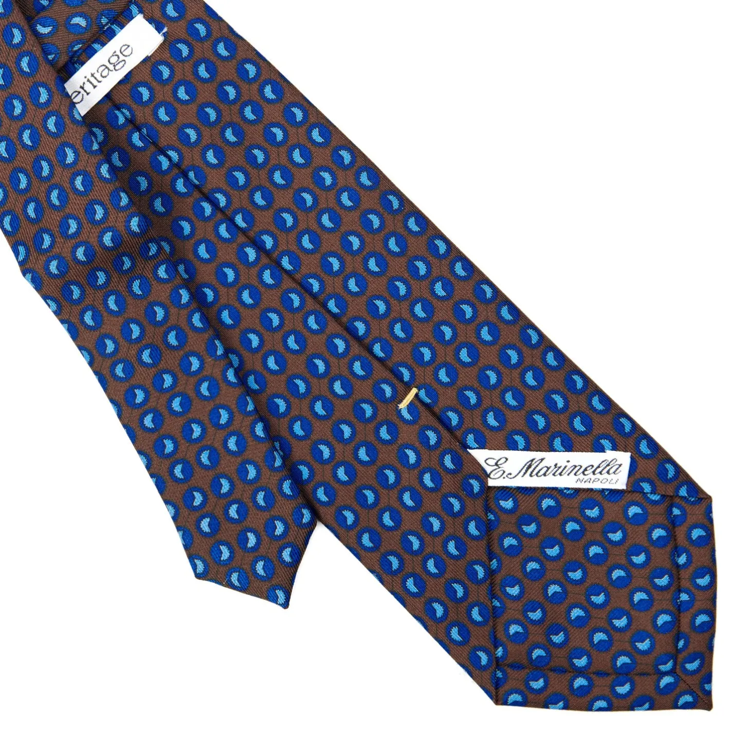 E.Marinella CRAVATTA SARTORIALE EXTRA LONG IN SETA MARRONE SCURO Collezione heritage Clearance