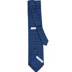 E.Marinella CRAVATTA SARTORIALE EXTRA LONG IN SETA BLU SCURO Collezione heritage Outlet
