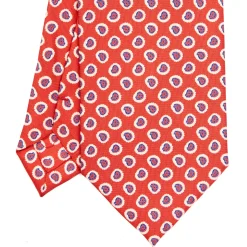 E.Marinella CRAVATTA SARTORIALE EXTRA LONG IN SETA ROSSA Collezione heritage Clearance