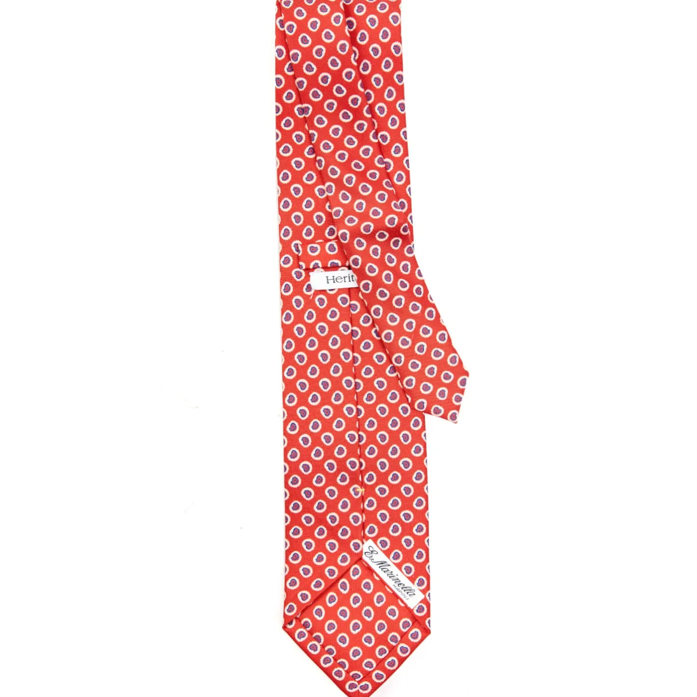E.Marinella CRAVATTA SARTORIALE EXTRA LONG IN SETA ROSSA Collezione heritage Clearance