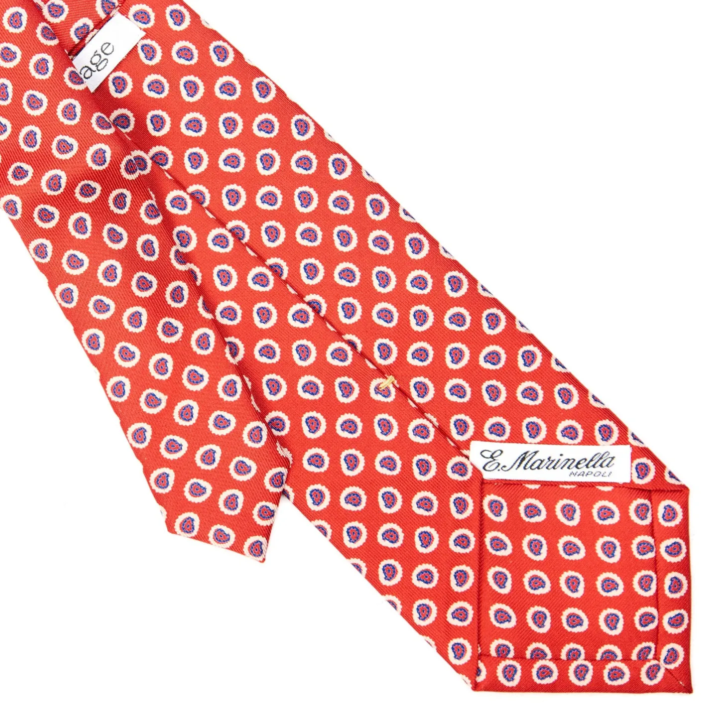 E.Marinella CRAVATTA SARTORIALE EXTRA LONG IN SETA ROSSA Collezione heritage Clearance