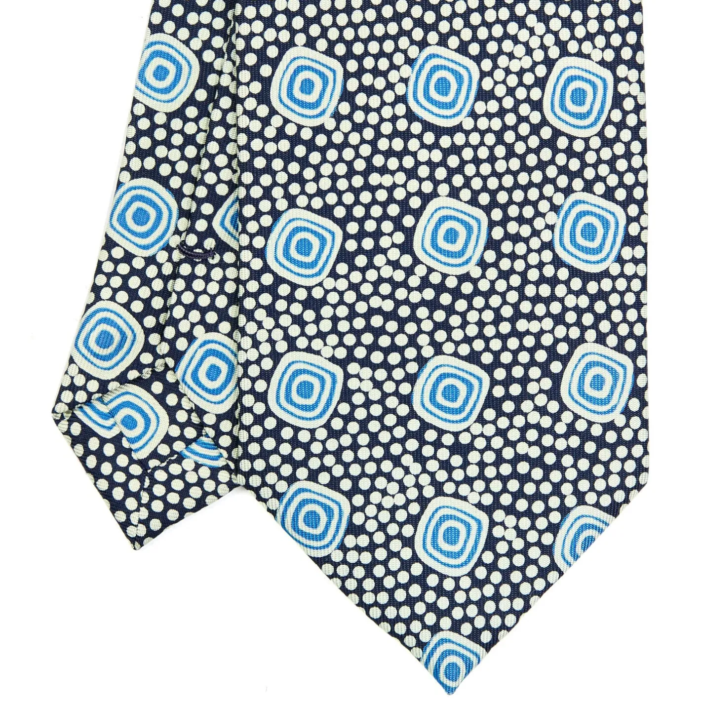E.Marinella CRAVATTA SARTORIALE EXTRA LONG IN SETA BLU SCURO Collezione heritage