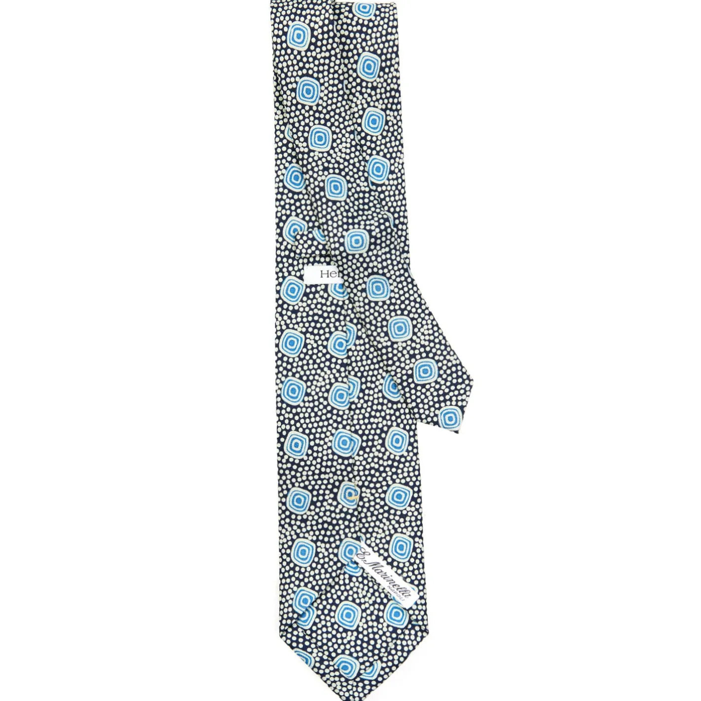 E.Marinella CRAVATTA SARTORIALE EXTRA LONG IN SETA BLU SCURO Collezione heritage