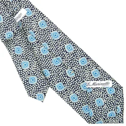 E.Marinella CRAVATTA SARTORIALE EXTRA LONG IN SETA BLU SCURO Collezione heritage