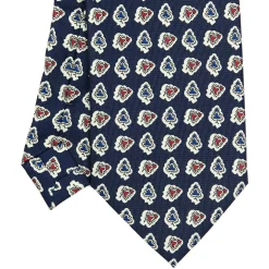 E.Marinella CRAVATTA SARTORIALE EXTRA LONG IN SETA BLU SCURO Collezione heritage