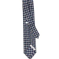 E.Marinella CRAVATTA SARTORIALE EXTRA LONG IN SETA BLU SCURO Collezione heritage