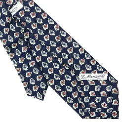 E.Marinella CRAVATTA SARTORIALE EXTRA LONG IN SETA BLU SCURO Collezione heritage