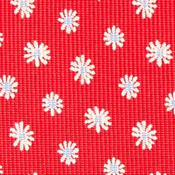 E.Marinella CRAVATTA SARTORIALE EXTRA LONG IN SETA ROSSA Microfantasia fiore Discount