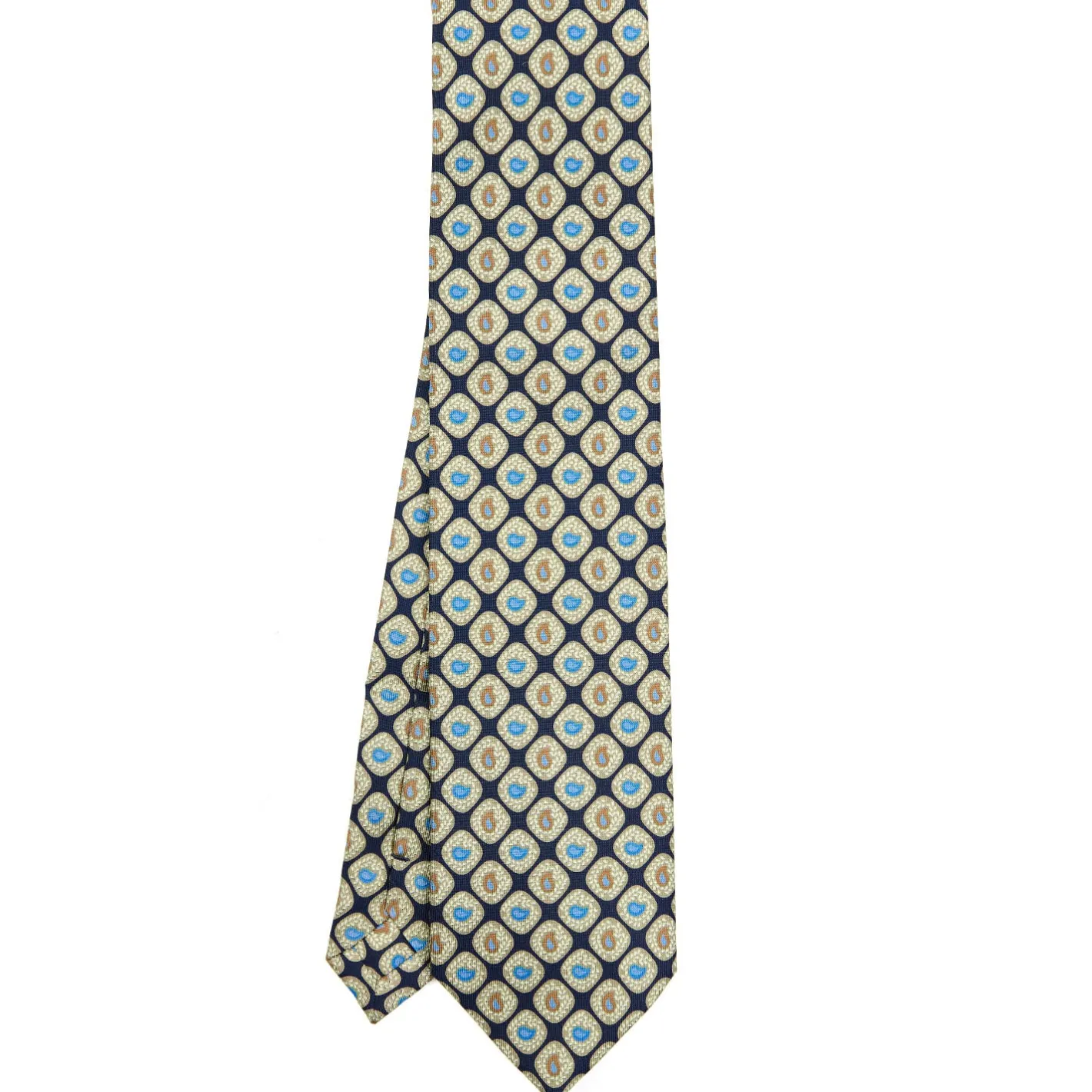 E.Marinella CRAVATTA SARTORIALE EXTRA LONG IN SETA BLU SCURO Collezione heritage Outlet