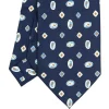 E.Marinella CRAVATTA SARTORIALE EXTRA LONG IN SETA BLU SCURO Collezione heritage Clearance