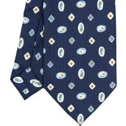 E.Marinella CRAVATTA SARTORIALE EXTRA LONG IN SETA BLU SCURO Collezione heritage Clearance