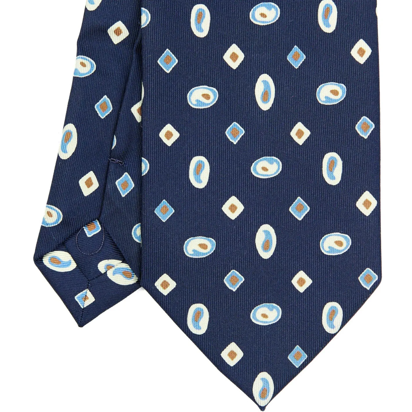 E.Marinella CRAVATTA SARTORIALE EXTRA LONG IN SETA BLU SCURO Collezione heritage Clearance