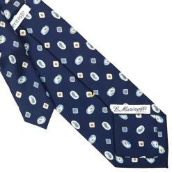 E.Marinella CRAVATTA SARTORIALE EXTRA LONG IN SETA BLU SCURO Collezione heritage Clearance