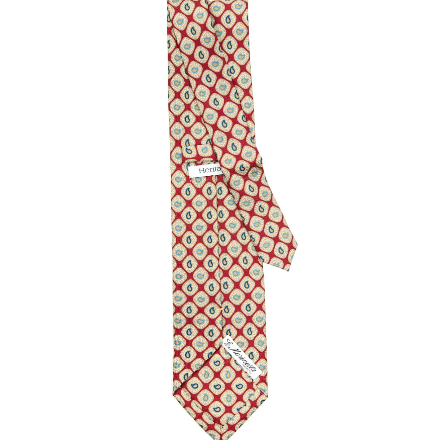 E.Marinella CRAVATTA SARTORIALE EXTRA LONG IN SETA BORDEAUX Collezione heritage