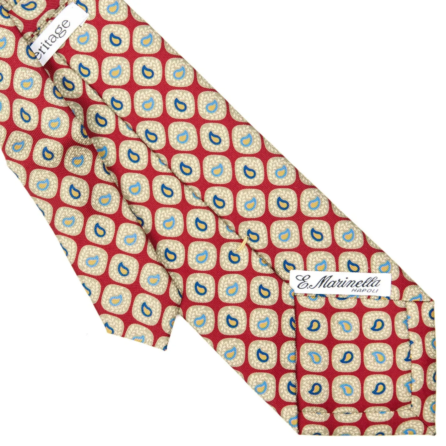 E.Marinella CRAVATTA SARTORIALE EXTRA LONG IN SETA BORDEAUX Collezione heritage
