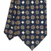 E.Marinella CRAVATTA SARTORIALE EXTRA LONG IN SETA BLU SCURO Collezione heritage Outlet