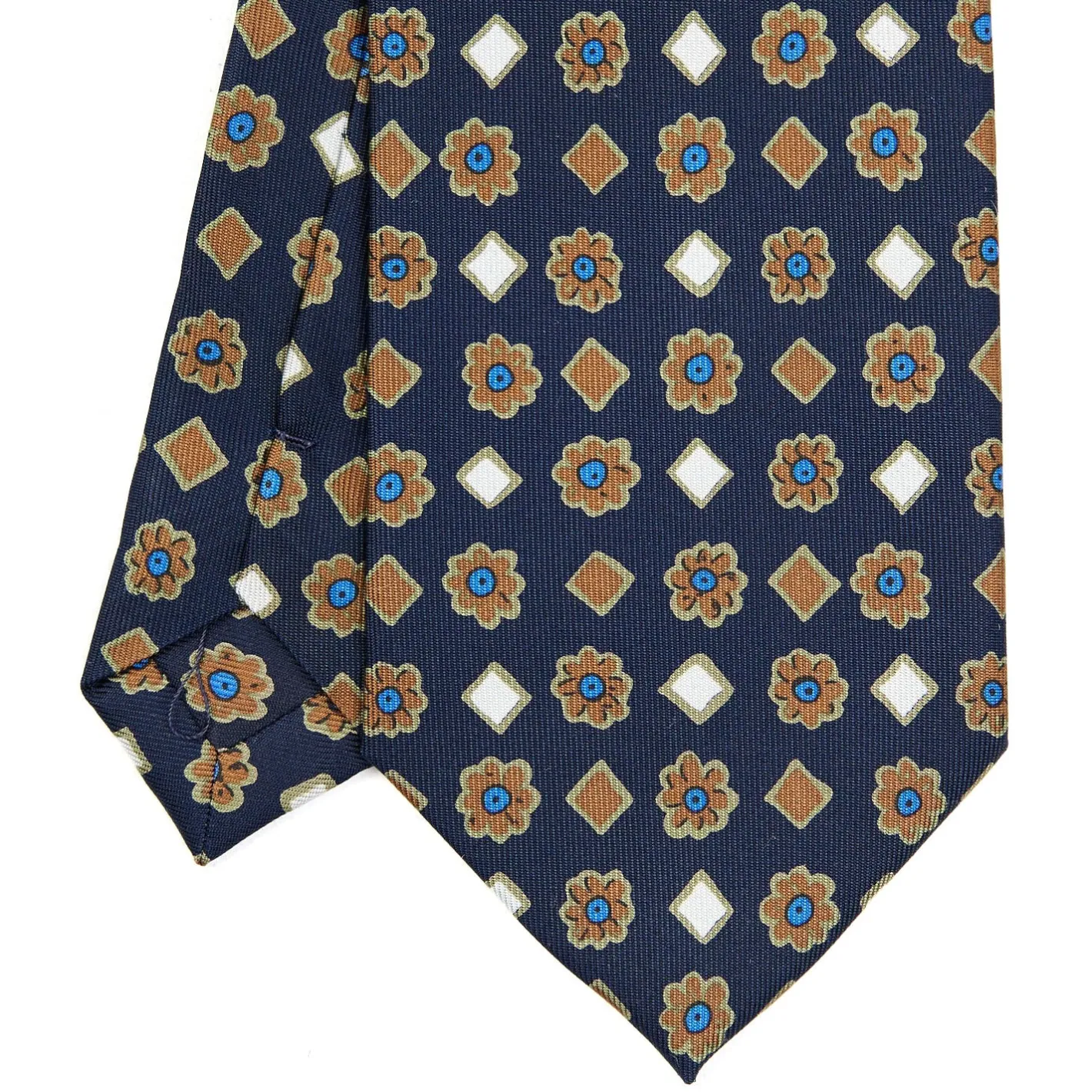 E.Marinella CRAVATTA SARTORIALE EXTRA LONG IN SETA BLU SCURO Collezione heritage Outlet