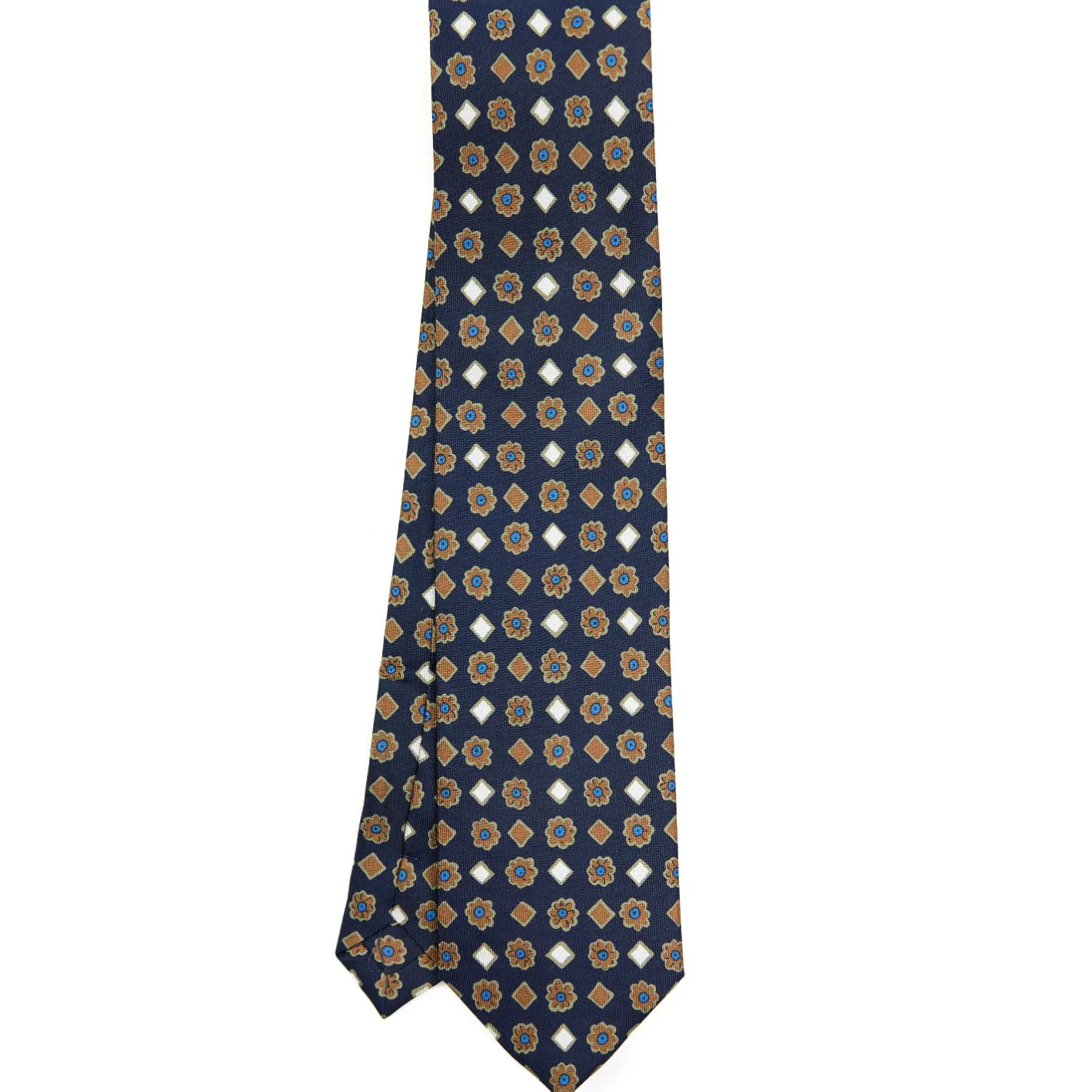 E.Marinella CRAVATTA SARTORIALE EXTRA LONG IN SETA BLU SCURO Collezione heritage Outlet