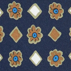 E.Marinella CRAVATTA SARTORIALE EXTRA LONG IN SETA BLU SCURO Collezione heritage Outlet