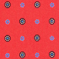 E.Marinella CRAVATTA SARTORIALE EXTRA LONG IN SETA ROSSA Microfantasia fiore Online