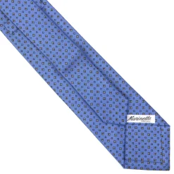 E.Marinella CRAVATTA SARTORIALE EXTRA LONG IN SETA AZZURRO POLVERE Microfantasia fiore Online