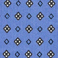 E.Marinella CRAVATTA SARTORIALE EXTRA LONG IN SETA AZZURRO POLVERE Microfantasia fiore Online