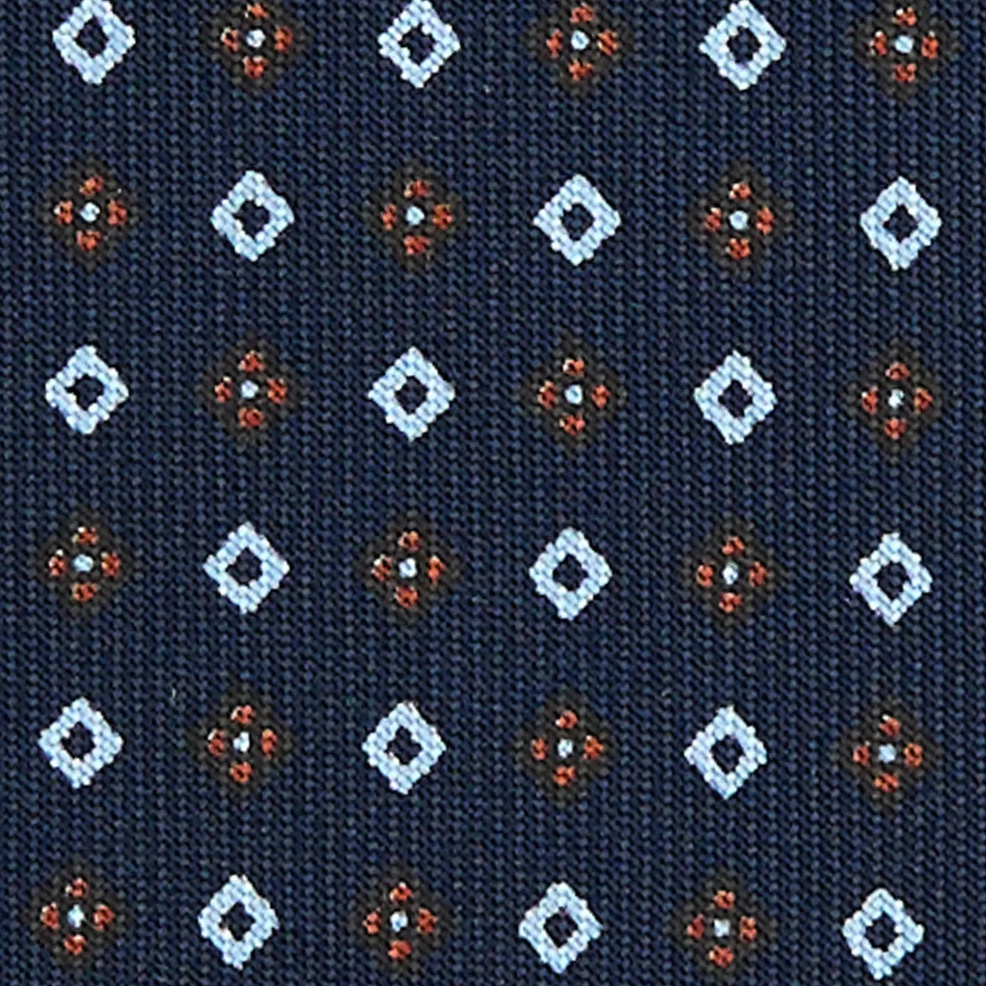 E.Marinella CRAVATTA SARTORIALE EXTRA LONG IN SETA BLU SCURO Microfantasia fiore Sale