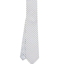 E.Marinella CRAVATTA SARTORIALE EXTRA LONG IN SETA BIANCA Microfantasia fiore Online