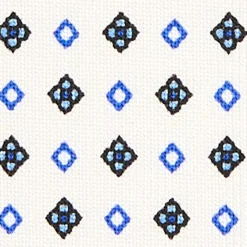 E.Marinella CRAVATTA SARTORIALE EXTRA LONG IN SETA BIANCA Microfantasia fiore Online
