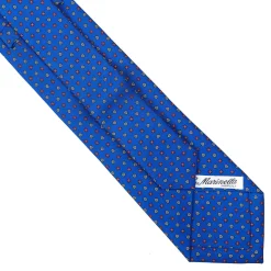 E.Marinella CRAVATTA SARTORIALE EXTRA LONG IN SETA BLUETTE Microfantasia fiore Outlet