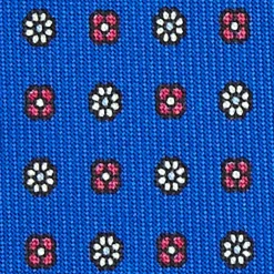 E.Marinella CRAVATTA SARTORIALE EXTRA LONG IN SETA BLUETTE Microfantasia fiore Outlet