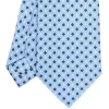 E.Marinella CRAVATTA SARTORIALE EXTRA LONG IN SETA AZZURRA Microfantasia fiore Sale
