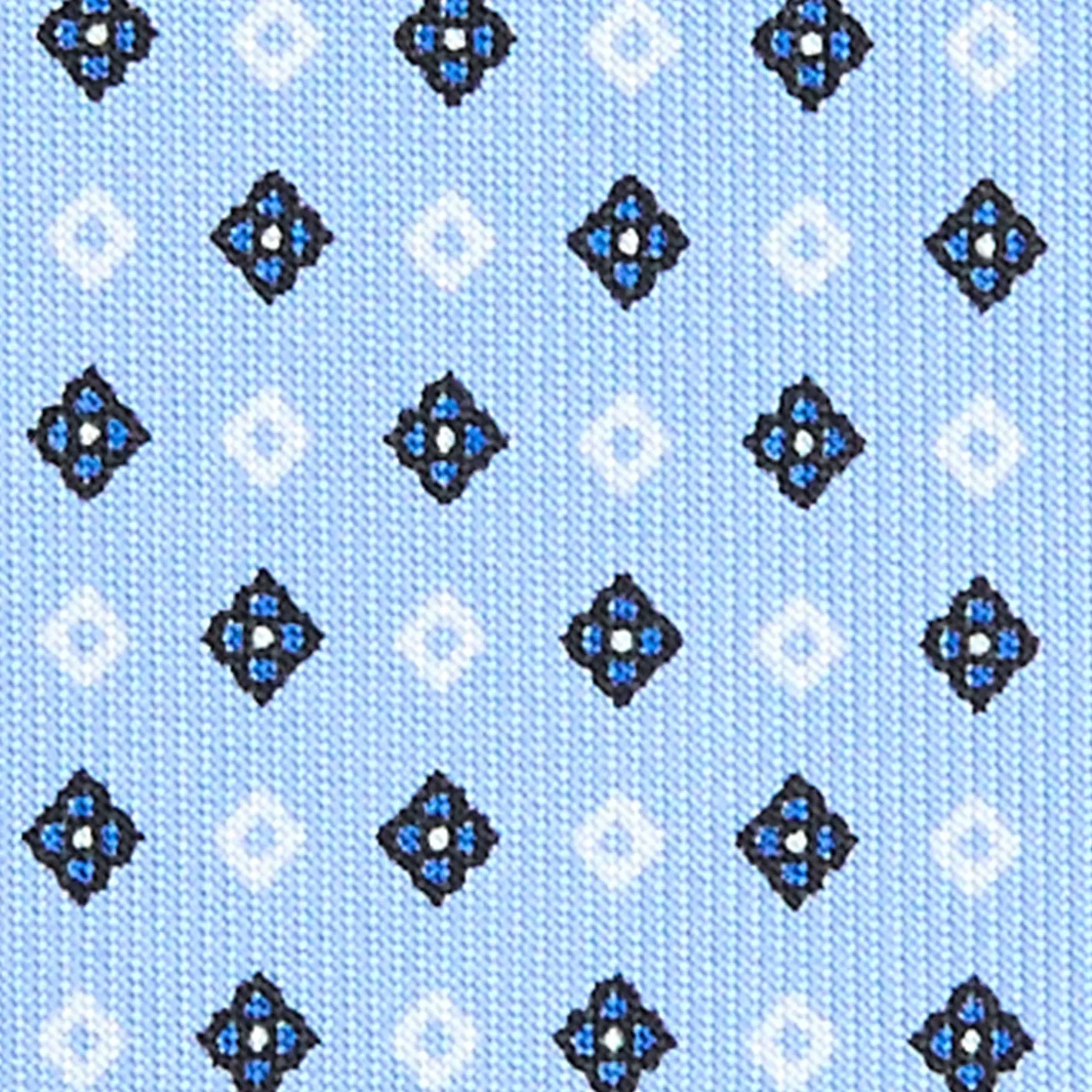 E.Marinella CRAVATTA SARTORIALE EXTRA LONG IN SETA AZZURRA Microfantasia fiore Sale