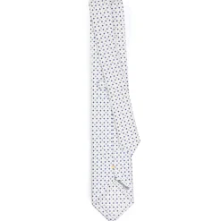 E.Marinella CRAVATTA SARTORIALE EXTRA LONG IN SETA BIANCA Microfantasia fiore Discount