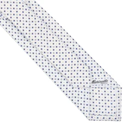 E.Marinella CRAVATTA SARTORIALE EXTRA LONG IN SETA BIANCA Microfantasia fiore Discount